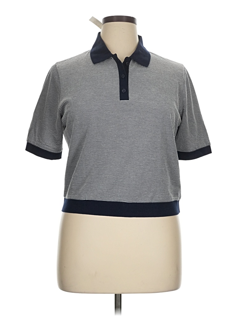 Pre-owned Madewell Short Sleeve Polo Shirt In Gray