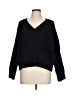 Aqua Solid Black Pullover Sweater Size L - photo 1