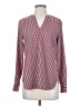 CAbi 100% Polyester Stripes Burgundy Long Sleeve Blouse Size XS - photo 1