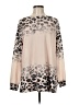 Tickled Teal Animal Print Tan Long Sleeve T-Shirt Size M - photo 1