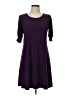 MSK Solid Purple Casual Dress Size L (petite) - photo 1