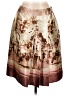 Pierre Cardin 100% Polyester Print Brown Casual Skirt Size 10 (petite) - photo 1