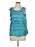 Christopher & Banks 100% Polyester Teal Sleeveless Blouse Size L - photo 1