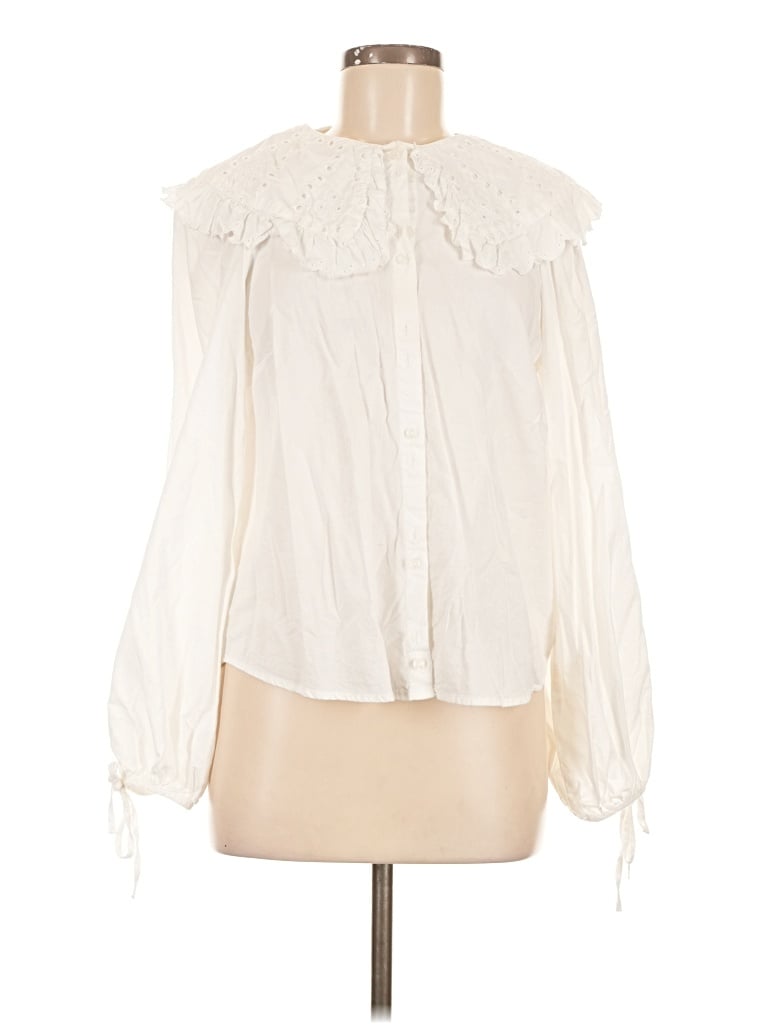 Pre-owned Universal Thread Long Sleeve Blouse In White