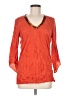 Selene Sport 100% Polyester Orange 3/4 Sleeve Blouse Size M - photo 1