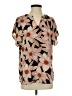 CAbi 100% Polyester Floral Brown Short Sleeve Blouse Size S - photo 1