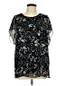 CAbi 100% Rayon Black Short Sleeve Blouse Size L - photo 1