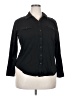 Chaps Black 3/4 Sleeve Button-Down Shirt Size 2X - photo 1