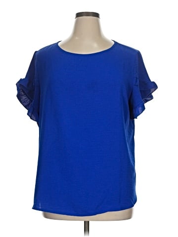 Shein Curve Short Sleeve Blouse (view 1)