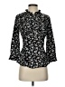 Unique Vintage 100% Polyester Floral Black 3/4 Sleeve Blouse Size XS - photo 1