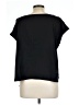 Ann Taylor 100% Polyester Black Short Sleeve Top Size L - photo 2