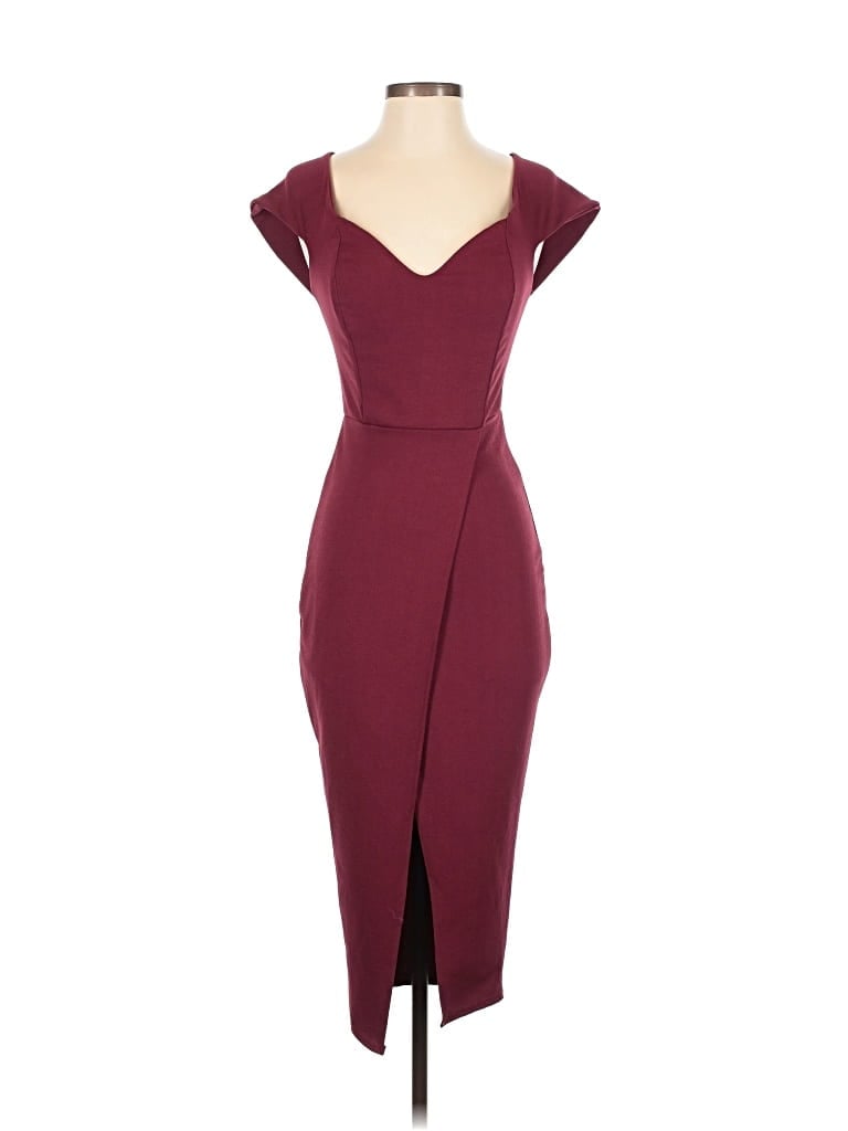 Pre-owned Boohoo Cocktail Dress In Burgundy