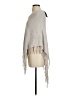 Repeat Cashmere 100% Cotton Gray Ivory Poncho Size XXS - photo 5