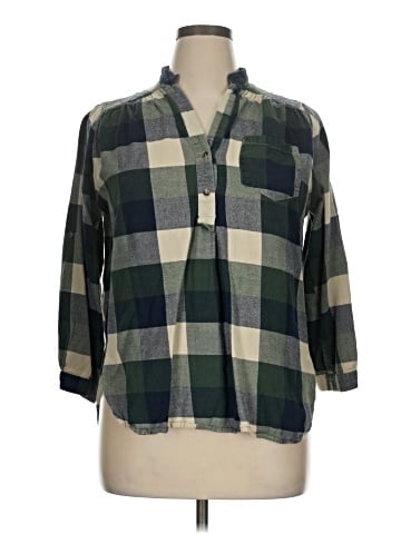 Fun2Fun 3/4 Sleeve Button-Down Shirt (view 1)