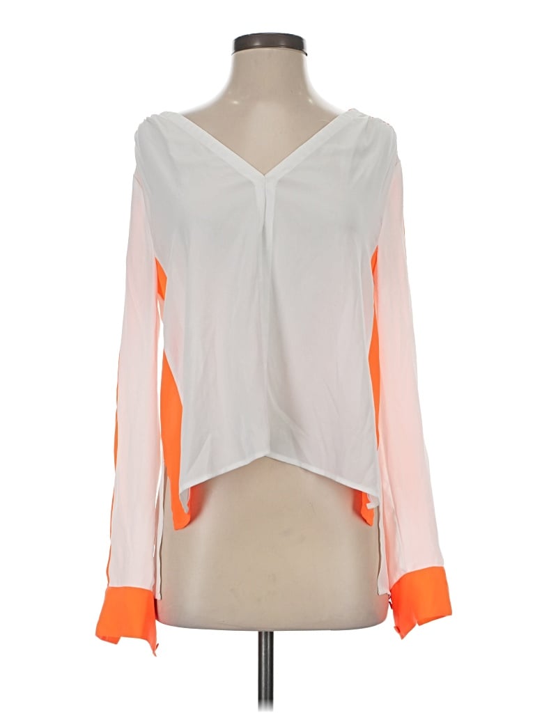Pre-owned Bcbgmaxazria Long Sleeve Blouse In Orange