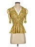 Maeve Gold Short Sleeve Blouse Size S - photo 1