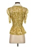 Maeve Gold Short Sleeve Blouse Size S - photo 2