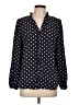 Shein Polka Dots Black Blue Long Sleeve Blouse Size L - photo 1