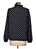 Shein Polka Dots Black Blue Long Sleeve Blouse Size L - photo 2