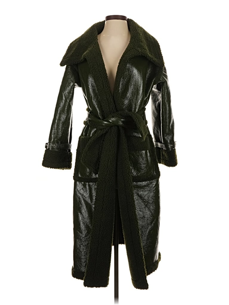 Pre-owned Prettylittlething Coat In Green