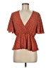 Shein 100% Polyester Orange Short Sleeve Blouse Size 6 - photo 1