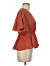 Shein 100% Polyester Orange Short Sleeve Blouse Size 6 - photo 4