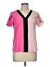 Shein 100% Polyester Color Block Pink Short Sleeve Blouse Size 6 - photo 1