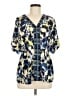 Alfani Blue Short Sleeve Blouse Size M - photo 1