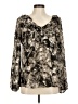 AK Anne Klein 100% Polyester Black Gray Long Sleeve Blouse Size M - photo 1