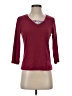 Basic Editions Burgundy 3/4 Sleeve T-Shirt Size S - photo 1