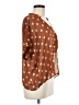 Lush Polka Dots Brown Short Sleeve Blouse Size M - photo 4