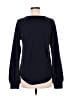 Ann Taylor 100% Polyester Blue Black Long Sleeve Top Size M - photo 2