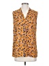 CAbi 100% Polyester Animal Print Orange Sleeveless Blouse Size S - photo 1