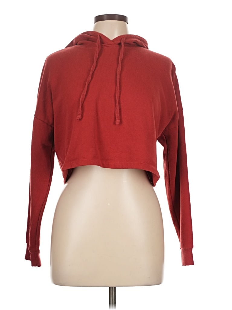 Pre-owned Ambiance Long Sleeve Top Red Cowl Neck Tops