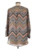 C established 1946 100% Polyester Chevron-herringbone Blue 3/4 Sleeve Blouse Size L - photo 2