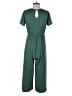 Tickled Teal Solid Green Jumpsuit Size M - photo 2