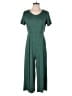 Tickled Teal Solid Green Jumpsuit Size M - photo 1