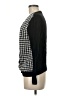 August Silk Houndstooth Black Cardigan Size M - photo 5