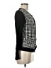 August Silk Houndstooth Black Cardigan Size M - photo 4