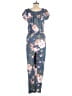 Derek Heart Floral Blue Jumpsuit Size L - photo 2