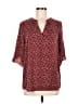 Funlingo Burgundy 3/4 Sleeve Blouse Size M - photo 1