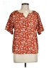 Unbranded 100% Polyester Red Short Sleeve Blouse Size L - photo 1