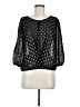 Iz Byer 100% Polyester Black 3/4 Sleeve Blouse Size M - photo 1