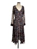 Charles Henry 100% Polyester Paisley Brown Casual Dress Size XS - photo 1