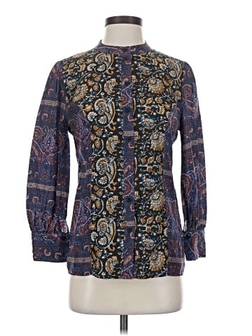 Antik Batik Long Sleeve Silk Top (view 1)