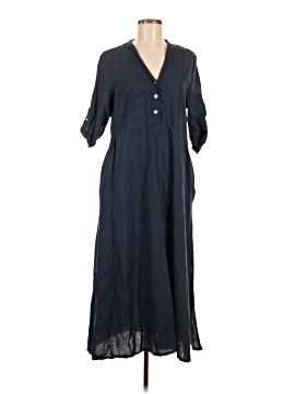 knee length dresses for ladies Francesca Bettini Women's Cowl Neck Tropical Print Linen Maxi Dress Multi / L