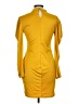 Jasmine Solid Yellow Casual Dress Size L - photo 2