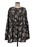 Lane Bryant 100% Rayon Paisley Black Long Sleeve Blouse Size 24 waist - photo 1