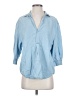 Zara Blue 3/4 Sleeve Button-Down Shirt Size S - photo 1