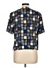 Kathy Che Color Block Blue Short Sleeve Blouse Size 10 - photo 2